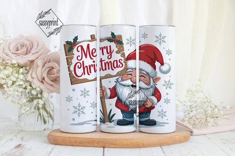 Christmas Gnome 20oz Tumbler Wrap Sublimation sassyprint 
