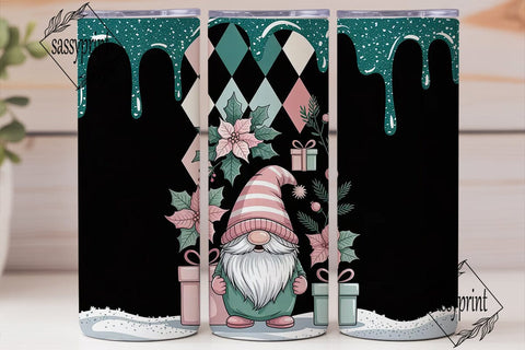 Christmas Gnome 20oz Tumbler Wrap Sublimation sassyprint 
