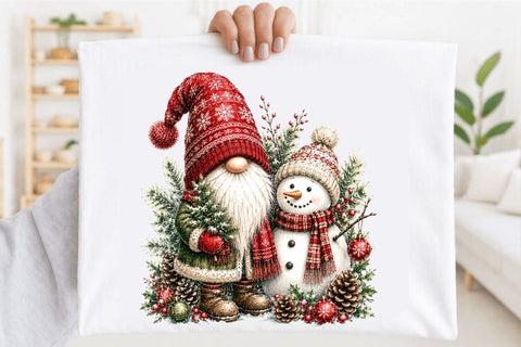 Christmas Gnome and Snowman PNG Clipart Sublimation SVGArt 
