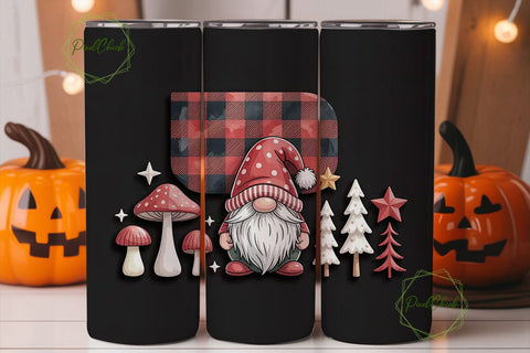 Christmas Gnome Buffalo Plaid Tumbler Sublimation PixelChick 