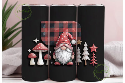 Christmas Gnome Buffalo Plaid Tumbler Sublimation PixelChick 