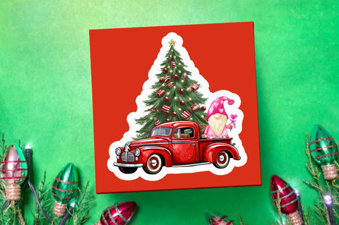 Christmas gnome car Sticker Bundle Sublimation Regulrcrative 