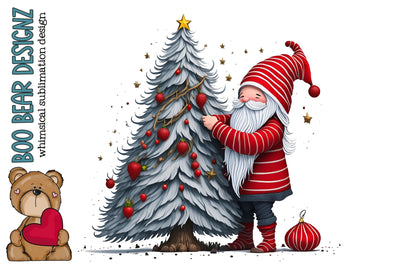 Christmas Gnome Clipart Sublimation Boo Bear Designz 