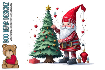 Christmas Gnome Clipart Sublimation Boo Bear Designz 