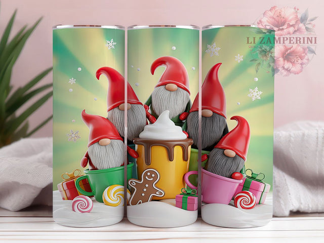 Christmas Gnome Coffee Holiday Tumbler, Merry Christmas Sublimation Design, Festive Holiday Cup Art, 20oz Xmas Tumbler, Whimsical Gnome Mug, Stylish Christmas Cup, Cozy Holiday Wrap Sublimation Li Zamperini 