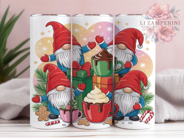 Christmas Gnome Coffee Holiday Tumbler, Merry Christmas Sublimation Design, Festive Holiday Cup Art, 20oz Xmas Tumbler, Whimsical Gnome Mug, Stylish Christmas Cup, Cozy Holiday Wrap Sublimation Li Zamperini 