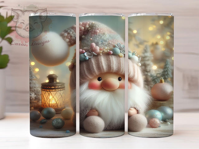Christmas Gnome Crochet Tumbler, Festive Gnome Sublimation Design, Holiday Crochet Art, 20oz Xmas Tumbler, Whimsical Gnome Mug, Stylish Christmas Cup, Cozy Crochet Wrap Sublimation Lara' s Designs 
