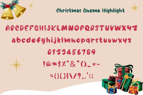 Christmas Gnome - Cute Font Font AnningArts Design 