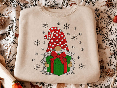 Christmas Gnome Embroidery Design, 4 sizes Embroidery/Applique DESIGNS DesignDestine 