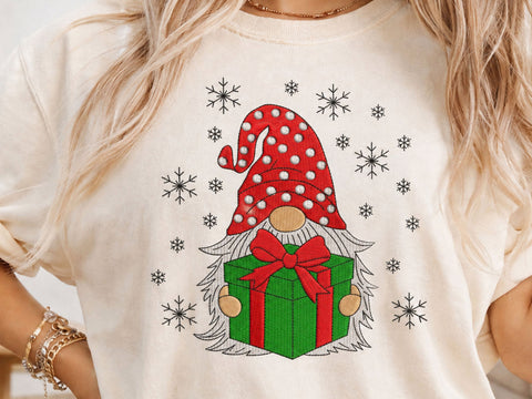 Christmas Gnome Embroidery Design, 4 sizes Embroidery/Applique DESIGNS DesignDestine 