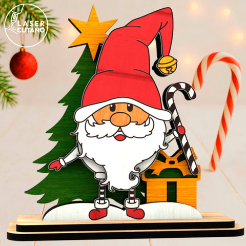 Christmas Gnome Figurines SVG Set of 3 – Laser Cut Wooden Holiday Decor for Glowforge & xTool SVG LaserCutano 