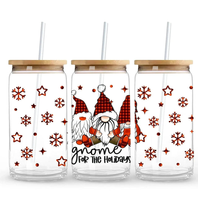 Christmas Gnome For Holidays 9.7 x 4.3 UV DTF Wrap Only (Cup NOT Included) Physical DIY Craft Warehouse 