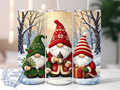 Christmas Gnome Forest 20oz Tumbler, Christmas Theme, Gnome Motif, Forest Style, Holiday Design, Festive Aesthetic, Skinny Tumbler, Sublimation PNG Sublimation ToriDesigns 