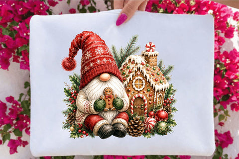 Christmas Gnome Gingerbread House Clipart Sublimation SVGArt 