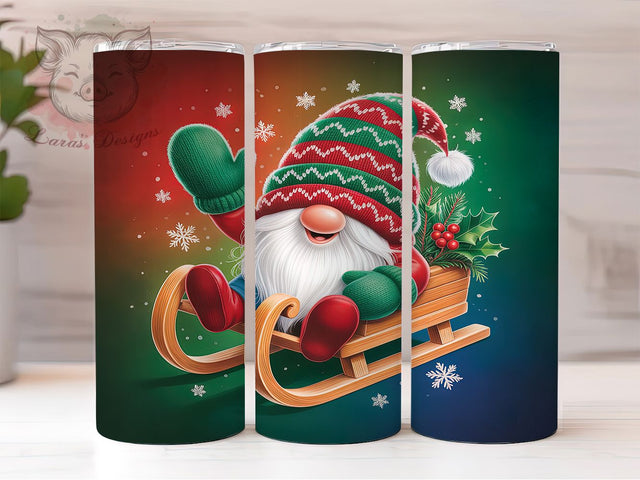 Christmas Gnome Holiday Tumbler, Holiday Gnome Sublimation Design, Festive Cup Art, 20oz Xmas Tumbler, Whimsical Gnome Mug, Stylish Christmas Cup, Cozy Holiday Wrap Sublimation Lara' s Designs 