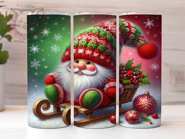 Christmas Gnome Holiday Tumbler, Holiday Gnome Sublimation Design, Festive Cup Art, 20oz Xmas Tumbler, Whimsical Gnome Mug, Stylish Christmas Cup, Cozy Holiday Wrap Sublimation Lara' s Designs 