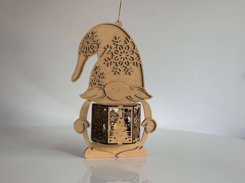 Christmas Gnome Lantern Cut Template, Laser Cut Files SVG LaserCutano 