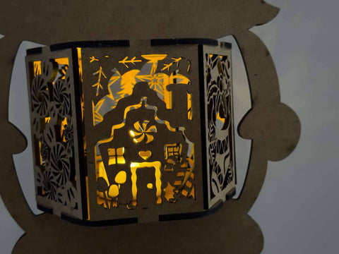 Christmas Gnome Lantern Cut Template, Laser Cut Files SVG LaserCutano 