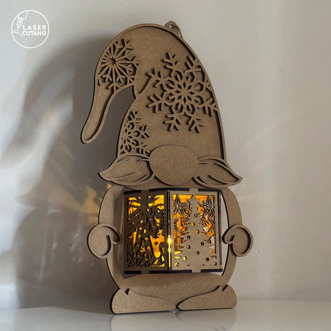 🎄 Christmas Gnome Lanterns — Set of 3 Laser Cut Designs SVG LaserCutano 
