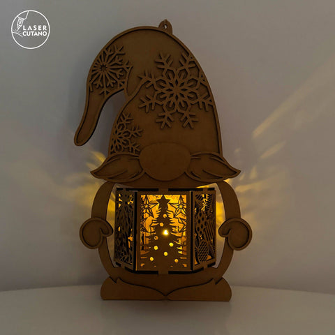 🎄 Christmas Gnome Lanterns — Set of 3 Laser Cut Designs SVG LaserCutano 