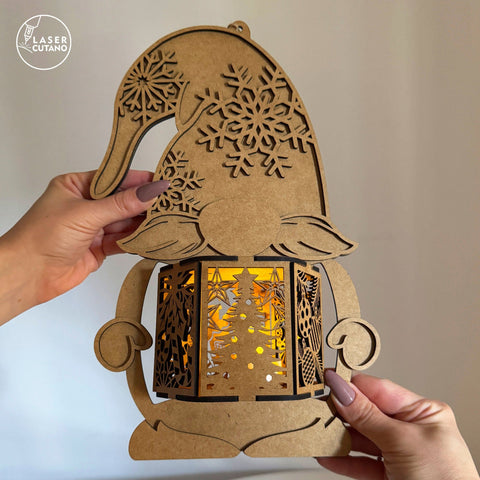 🎄 Christmas Gnome Lanterns — Set of 3 Laser Cut Designs SVG LaserCutano 