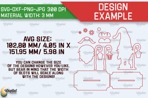 Christmas Gnome Laser Cut. Christmas Decoration SVG Design SVG Evgenyia Guschina 