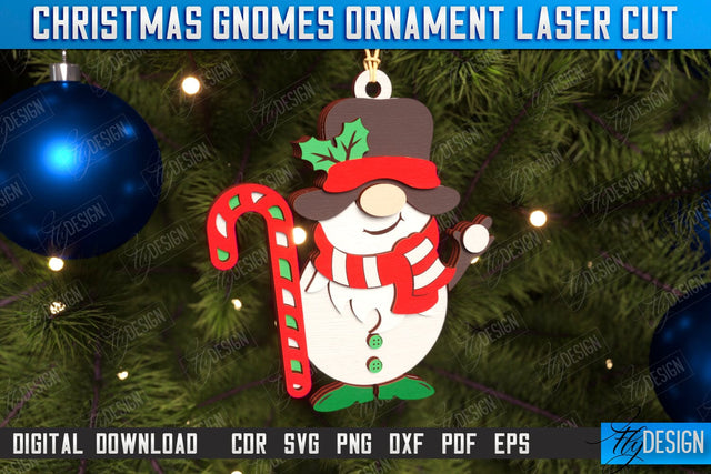 Christmas Gnome Laser Cut | Christmas Tree Toy | Hanging Gnome Ornament | Holiday | CNC File SVG Fly Design 
