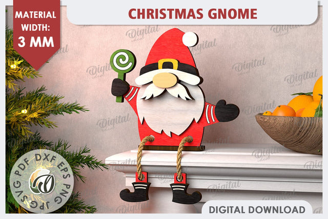 Christmas Gnome Laser Cut Design. Christmas Home Decor SVG SVG Evgenyia Guschina 