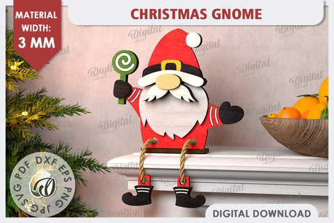 Christmas Gnome Laser Cut Design. Christmas Home Decor SVG SVG Evgenyia Guschina 