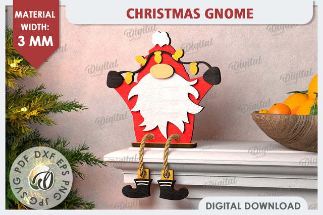 Christmas Gnome Laser Cut Design. Christmas Home Decor SVG SVG Evgenyia Guschina 