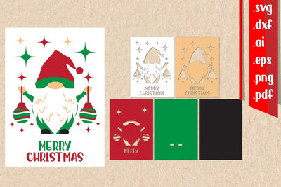 Christmas Gnome Layered Papercut 4 3D Paper zafrans studio 