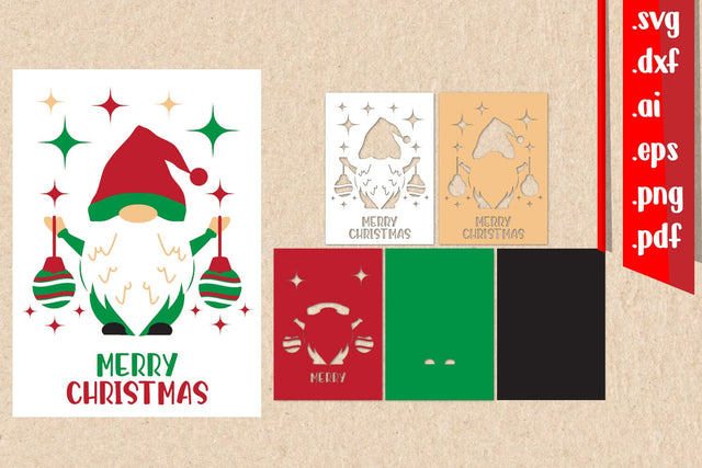 Christmas Gnome Layered Papercut 4 3D Paper zafrans studio 