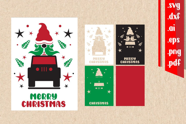 Christmas Gnome Layered Papercut 5 3D Paper zafrans studio 