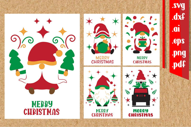 Christmas Gnome Layered Papercut Bundle 3D Paper zafrans studio 