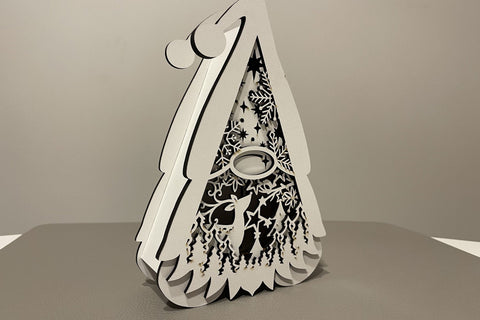 Christmas Gnome Light Box, Laser Cut Template SVG LaserCutano 