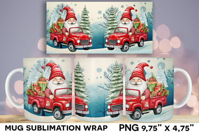 Christmas Gnome Mug Wrap Sublimation Design Sublimation Natasha Prando 