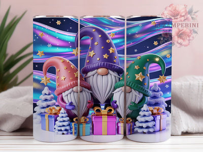 Christmas Gnome Scene 20oz Tumbler, Christmas Gnome, Whimsical Scene, Winter Wonderland, Festive Illustration, Holiday Theme, Skinny Tumbler, Sublimation PNG Sublimation Li Zamperini 