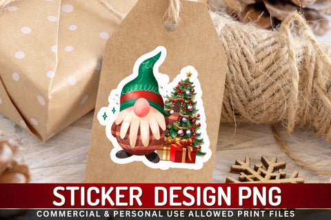 Christmas gnome Sticker Bundle Sublimation Regulrcrative 
