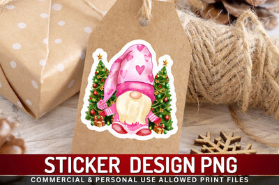 Christmas gnome Sticker Bundle Sublimation Regulrcrative 