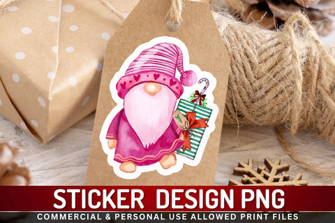 Christmas gnome Sticker Bundle Sublimation Regulrcrative 