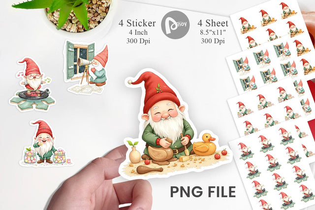 Christmas Gnome Sticker Sublimation artnoy 