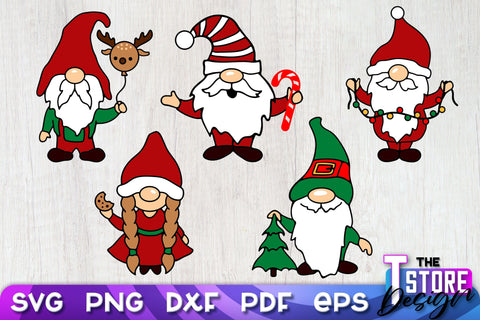 Christmas Gnome SVG Bundle | Christmas Ornament | Merry Christmas | SVG Files SVG The T Store Design 