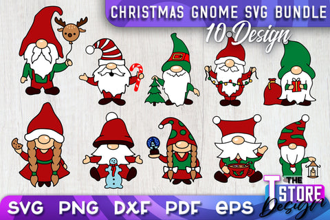 Christmas Gnome SVG Bundle | Christmas Ornament | Merry Christmas | SVG Files SVG The T Store Design 