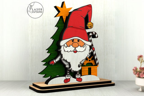 Christmas Gnome SVG – Laser Cut Wooden Holiday Figurine SVG LaserCutano 
