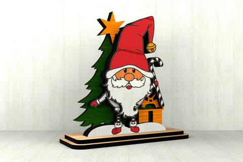 Christmas Gnome SVG – Laser Cut Wooden Holiday Figurine SVG LaserCutano 