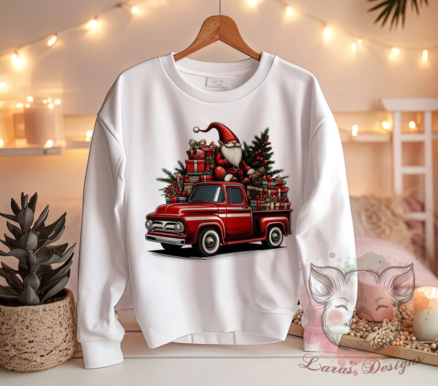 Christmas Gnome, Truck PNG, Holiday Decor, Gnome Sublimation, Christmas Clipart, Digital Download, Vintage Truck, Festive Gnome Art Sublimation Lara' s Designs 