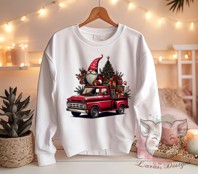 Christmas Gnome, Truck PNG, Holiday Decor, Gnome Sublimation, Christmas Clipart, Digital Download, Vintage Truck, Festive Gnome Art Sublimation Lara' s Designs 