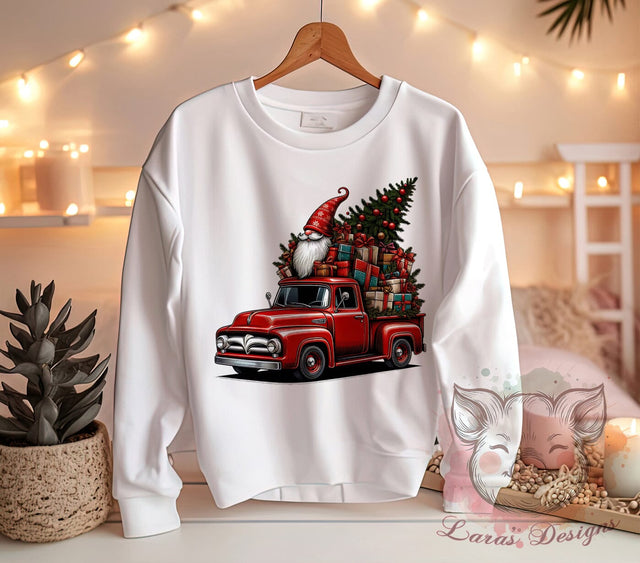 Christmas Gnome, Truck PNG, Holiday Decor, Gnome Sublimation, Christmas Clipart, Digital Download, Vintage Truck, Festive Gnome Art Sublimation Lara' s Designs 