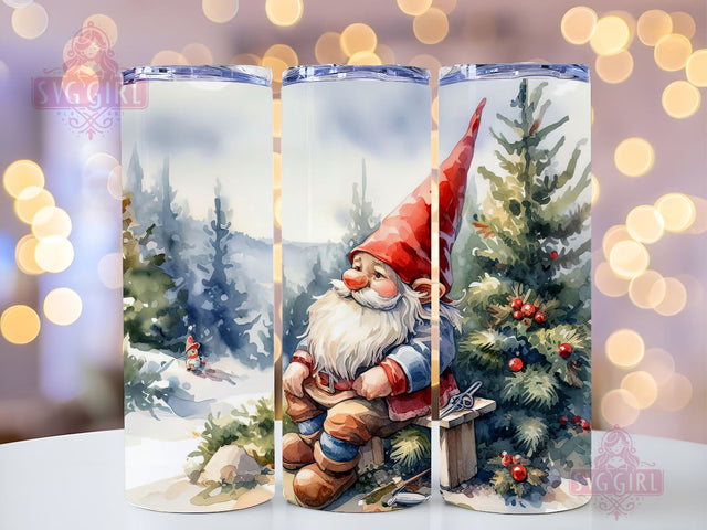 Christmas Gnome Tumbler, 20oz Skinny Tumbler Design, Christmas 20oz Tumbler Png, Christmas Tumbler, Gnome Png, Digital Download Sublimation SvggirlplusArt 