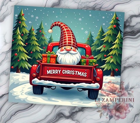 Christmas Gnome Tumbler, Merry Christmas Gift, Sublimation Wrap, Holiday Drinkware, 20oz Tumbler, Gnome Decor, Festive Holiday Sublimation Li Zamperini 